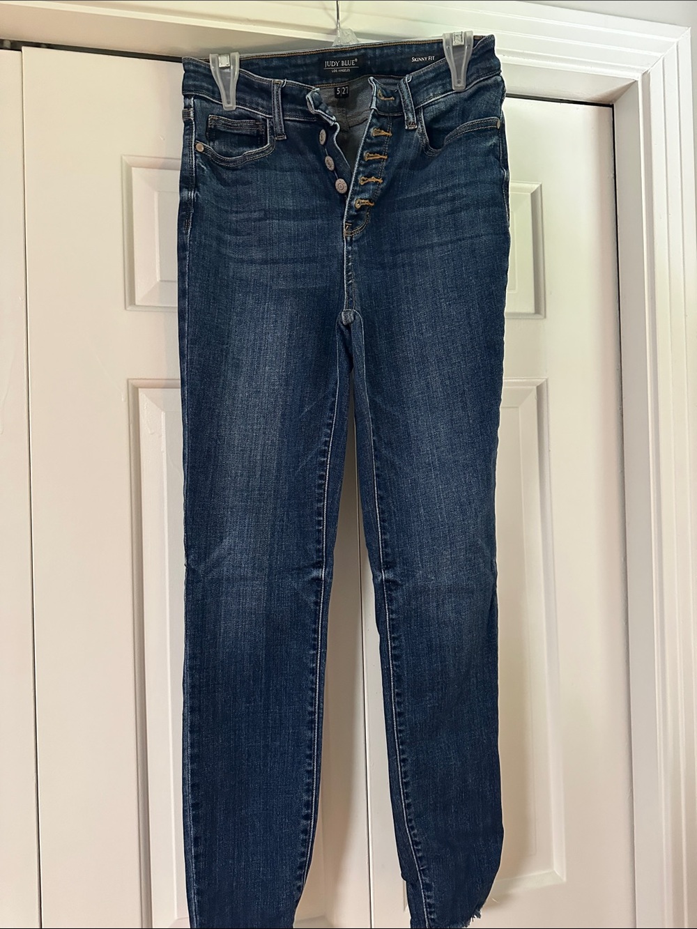 Judy Blue Dark Wash High-Rise Skinny Jeans with Button Fly